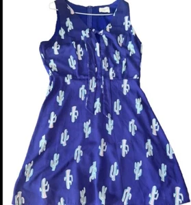 Everly Cactus Dress Women Med. Novelty Print Fit & Flare Lined - Picture 1 of 10
