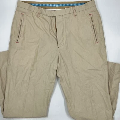 Pantalones chinos Penguin para hombre talla 34 beige tostado caqui algodón elástico calce relajado Foto 1 de 4