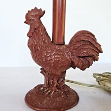 Red Rooster Table Lamp Rustic Nightstand Light Resin Farmhouse Chicken 9.5" 