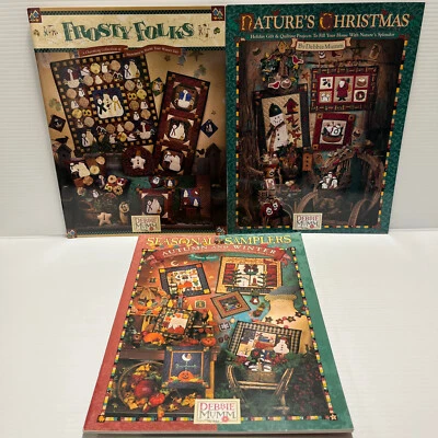 Debbie Mumm Seasonal Samplers Applique Quilt Books Autumn Christmas Snowmen - Image 1 of 4