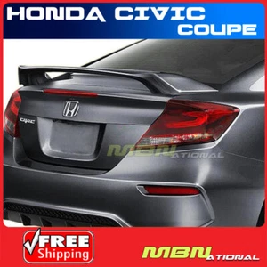 Painted Spoiler For 12-16 Honda Civic Coupe SI Style Rear Trunk R513 RALLYE RED - Foto 1 di 1
