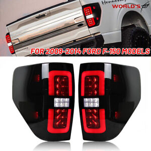 For 2009-2014 Ford F150 Pickup Smoke LED Tail Lights Rear Brake Parking Lamps