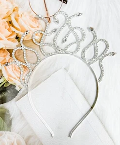 Sapphire Medusa Headband, Clear Crystal Crown, Silver Halo Crown, Fairy Headband - Picture 1 of 6