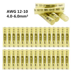 200pcs 12-10AWG Wire Heat Shrink Butt Connector Crimp Splice Terminal 3:1 Ratio - Picture 1 of 10
