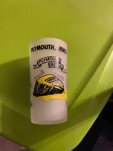Vintage Frosted Plymouth Mass Drinking Glass - Picture 1 of 4