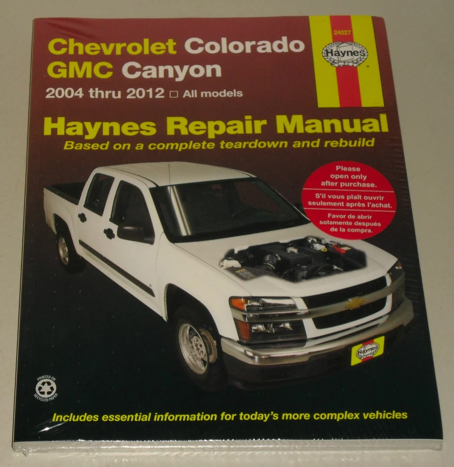 Manuale Riparazione Chevrolet Colorado + GMC Canyon Pick Up,gli Anni 2004 - 2012 - Immagine 1 di 1