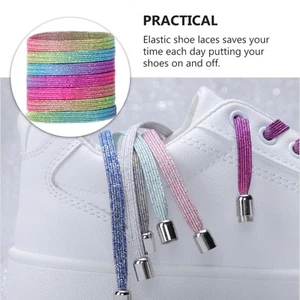 7 Pairs No Need to Tie Shoelace Buckle Easy Laces Child Shoelaces Elastic - Picture 1 of 12
