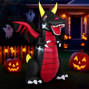 Dragón inflable Hivvago Spooky de 8 pies para Halloween con fuego e iluminación LED - Imagen 1 de 3