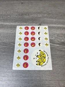 Adesivo vintage CTP Scratch N Sniff Barney e le banane foglio senza profumo - Foto 1 di 8