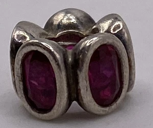 Authentic Pandora S925 ALE SS Synthetic Ruby Oval Lights Charm 3.1g 790311SRU - Picture 1 of 4