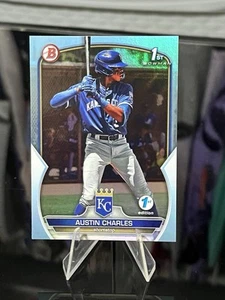 Austin Charles 2023 Bowman 1st Edition Sky Blue Foil #BPPF-17 Royals - Bild 1 von 4