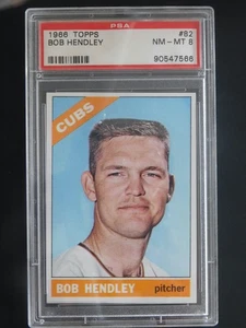 1966 Topps Baseball Card #82 Bob Hendley (NM-MT) PSA 8 - Picture 1 of 2
