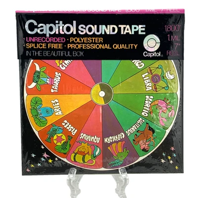 Cinta de sonido Capitol sin grabar 7" carrete a carrete 1800' 1 mil con caja hippie sellada Foto 1 de 4