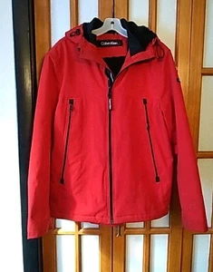 Chaqueta Para Hombres Calvin Klein Rojo Sherpa Forrada de Vellón Con Capucha Suave Shell Talla M - Imagen 1 de 11