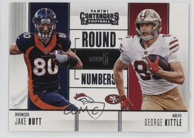 2017 Panini Contenders Round Numbers George Kittle Jake Butt #RN-20 Rookie RC - Image 1 of 2