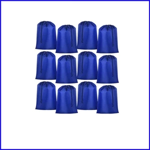 Confezione 12 Sacchetti Portabiancheria Extra Large 28x45" Blu Con Chiusura Con Coulisse - Durevoli - Foto 1 di 10