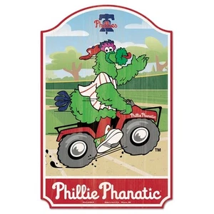 MLB Phillie Phanatic Wood Sign 11" x 17" Slogan Distressed Wall Baseball Phillie - Picture 1 of 3