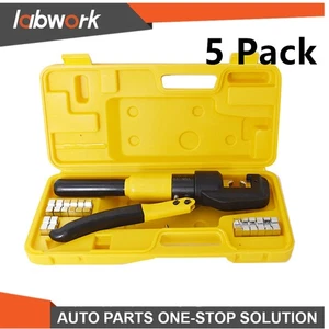 Labwork 6Mt Hydraulic Crimrping Tool Wire Battery Cable Terminal Crimper 5 Pcs - Picture 1 of 13