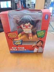 NEW. Ryan's World Kid's Alarm Clock With Bluetooth Colors Speaker Red Titan  - Picture 1 of 6