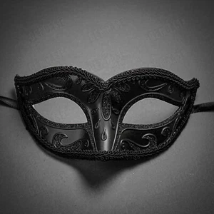 Damen Glitzer venezianisches Halloween Kostüm Maskerade elegant Party Augenmaske schwarz - Bild 1 von 4
