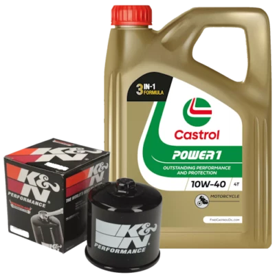 KAWASAKI VN 1500 1995-1996 Castrol Power 1 10W40 Oil & Filter Service Kit - Image 1 of 4