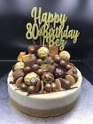Custom Cake Topper Happy 80th Birthday Glitter Any Words, Date,  