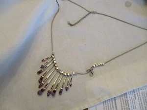 chico's ornate colorful stones costume chunky crystals nickel lavendar necklace - Picture 1 of 4
