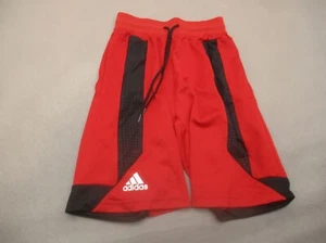 ADIDAS Size S Boys Red Drawstring Stretch Waist Breathable Basketball Shorts 823 - Picture 1 of 7