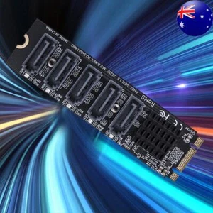 M.2 MKEY PCI-E Riser Card NVME To SATA Expansion Card Converter SATA3.0 Adapter - Afbeelding 1 van 21