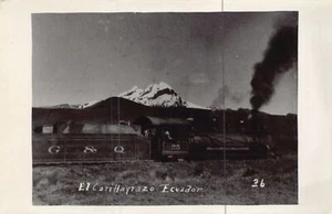 Ecuador - Tren G. & Q. pasando por el volcán Carihuairazo - POSTAL FOTO - Picture 1 of 2