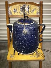 RARE Vintage Xlarge Enamel Campfire Coffee Pot w/Double Stacking Warmer