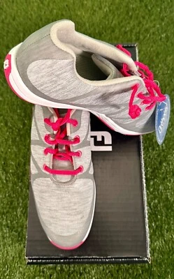 Новый в коробке Footjoy женщин Leisure туфли для гольфа, белый/розовый, #92903 - Изображение 1 из 4