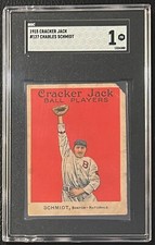 1915 Cracker Jack Charles Butch Schmidt SGC 1 #127 Baseball Card