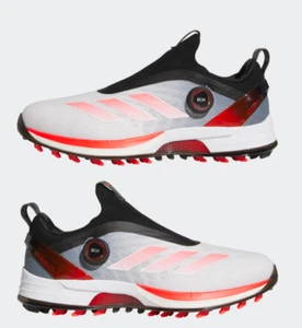 adidas Adizero ZG BOA Spikeless Golf Shoes White/Lucid Red/Core Black IH9896 - Picture 1 of 9