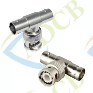 BNC T ADAPTOR/SPLITTER/CONNECTOR 2 FEMALE SOCKET & 1 MALE 50 OHMS PACK OF 5 - Picture 1 of 3