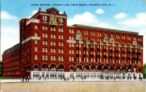 PostCard Posted 1947 Hotel Morton Virginia Ave By Beach Atlantic City New Jersey - Picture 1 of 2
