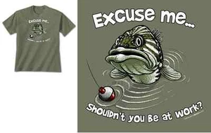 Camiseta Fish S M Excuse Me Shouldn't You Be At Work Unisex - Imagen 1 de 4
