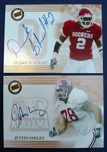 2004 Press Pass Authentics AUTO Justin Smiley & Derrick Strait RC ROOKIE Cards - Picture 1 of 7