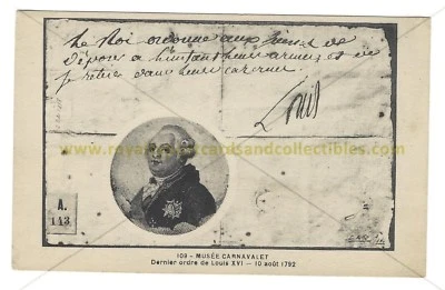 King Louis XVI France ~ Autograph | Autogramm - Alte AK - old postcard - Bild 1 von 2