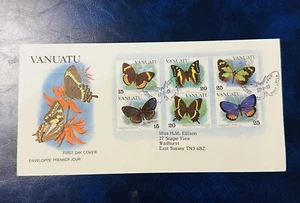 VANUATU 1983 FDC MARIPOSAS A INGLATERRA ⭐ - Imagen 1 de 2