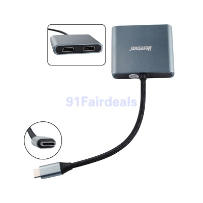 USB-C to Dual HDMI adapter for Desktop, Computer window 10/8/8.1/7/XP/Mac OS - Image 1 of 4