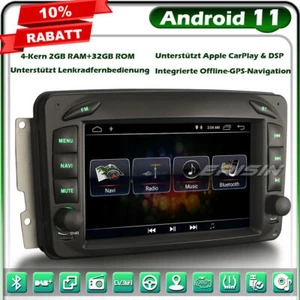 Android 11 GPS Navi Autoradio Mercedes G/C Klasse CLK Viano Vito DAB+ BT CarPlay - Bild 1 von 12
