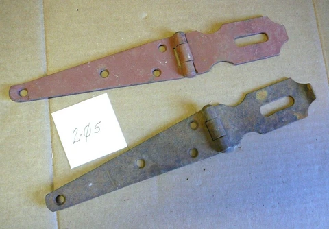 LOT of TWO ANTIQUE PADLOCK STYLE HASP BARN SHED DOOR - NO KEEPERS - 10" -  #2-05 Cover