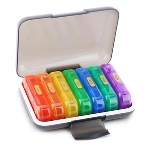 Travel Pill Organizer 3x a Day 7 Organizers Premium Material BPA-Free Pill Case - Picture 1 of 12