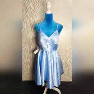 Womens light blue Satin Homecoming Short cocktail silk dress (see description) - Picture 1 of 6