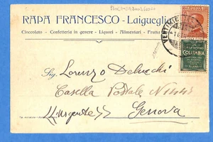 1924 PUBBLICITARIO c.30 COLUMBIA ISOLATO ann.VENTIMIGLIA-GENOVA (283994) - Picture 1 of 2