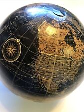 6” Black Globe World Map Sphere Atlas Bookcase Desk Decor