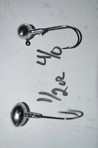 1/2 football jig heads 4/0 NEEDLE POINT BLACK NICKEL hook  25 pk bass walleye - Picture 1 of 1