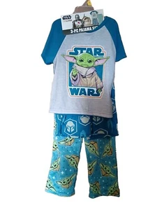 Boys Star Wars Mandalorian 3-Piece Pajama Set-Size 6 New - Picture 1 of 6