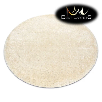 Amazing Modern Rug shaggy "FLUFFY" 5cm, circle, single-colour CREAM High Quality - Image 1 of 4